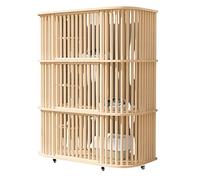 Niche d'intérieur pour chat avec roulettes rotatives à 360° - Abri respirant et confortable pour plusieurs chats