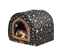 Niche d'intérieur pour chien avec porte - Abri pour animaux de compagnie par temps froid, doublure en peluche douce, pliable et léger, tissu amovible | Hiver pour chiots, petits chats, utilisation, ma