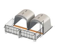 Niche double, avec enclos Kerbl Premium Blanc XL