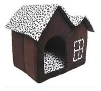 Niche Double Haut de Gamme, Peut accueillir des Chiens et Chats de Petite et Moyenne Taille - Marronv- 55x48x50cm
