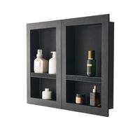 Niche Douche Encastrable-VEVOR-40,6x61 cm + 40,6x61 cm-Niche Douche Encastrable Murale Étagères-pour Salle de Bains