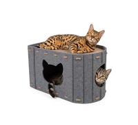 Niche en feutre pour chat - 50,8 x 30,5 cm - Peut supporter jusqu'à 11,3 kg - Résistante aux rayures et pliable - Pour dormir et jouer - Assemblage sans outil, compatible avec coussins chauffants