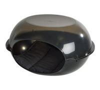 Niche en forme de dôme en plastique pôur animaux avec coussin amovible - Noir - H 31 x L 57 x l 48 cm Noir G
