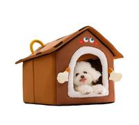 Niche en peluche pour chat avec capuche, lit pour chat ou petit chien | L'environnement amovible doux et respirant est idéal pour votre panier pour chat, éponge élastique pour animal de compagnie