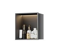 Niche Encastrable Salle de Bain 304 Blanc 90x28x12.5cm, Niche de Douche LED Encastrée pour Rangement dans la Salle de Bain pour Shampoing et Articles de Toilette(Gris,320x320x125mm(LED))