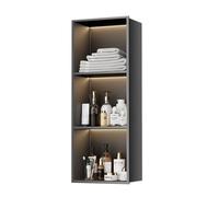 Niche Encastrable Salle de Bain 304 Blanc 90x28x12.5cm, Niche de Douche LED Encastrée pour Rangement dans la Salle de Bain pour Shampoing et Articles de Toilette(Gris,280x900x125mm(LED))