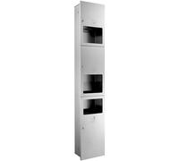 Niche Encastrée en Acier Inoxydable avec Porte Papier Toilette Gain de Place et Porte Poubelle pour Salle de Bain Hôtel et Espace Public