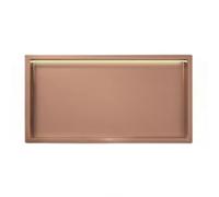 Niche encastrée noire en acier inoxydable avec éclairage LED, sans carrelage, finition or rose, support de rangement pour douche, métal durable, 72 x 32 x 12,5 cm, pour l'organisation de la salle de b