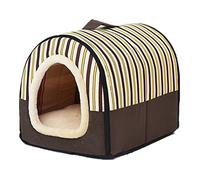 Niche et canapé d'intérieur 2 en 1 pour animal domestique, lit pliable portable extra large pour chien, coussin confortable, apaisant, chaud, lavable, XXL : 92 x 68 x 72 cm, style 1