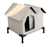 Niche extérieure pour chat - Isolation thermique pour chaton, tissu Oxford + feuille d'aluminium, abri d'extérieur résistant aux intempéries avec sol surélevé pour cour, jardin, porche, pelouse