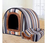 Niche extra large pour chien avec toit XL en forme de labrador, coussin orthopédique lavable en osier, coussin chauffant anti-anxiété et mâcher