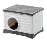 Niche - FERPLAST - PETVILLA 60 - 54 x 43 x 38,5 cm - Blanc / Gris