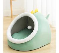 Niche igloo semi-fermée pour chat avec coussin amovible - Nichoir chaud pour animal domestique - 30 x 30 x 31 cm