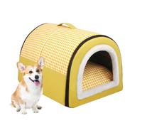 Niche imperméable pour chien - Abri confortable pour animaux - Lit pour chat amovible - Cachette souple avec base antidérapante pour petits chiens, chatons intérieurs, utilisation en voyage, périodes