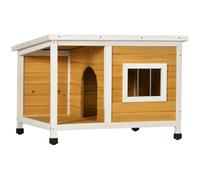 PawHut Niche pour Chien extérieur, Maison Chien intérieur en Bois, Niche Petit Chien, avec Toit ouvrant et fenêtre, 85,5 x 62 x 60 cm, Orange