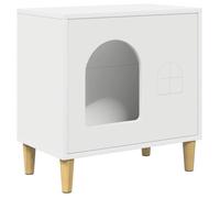 vidaXL Maison pour chat 51 x 30 x 52 cm - Blanc, bois d'ingénierie, style moderne