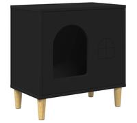 vidaXL Maison pour Chat Noir 51 x 30 x 52 cm Bois d'ingénierie, Maison Moderne pour Chats, abri rectangulaire, Salon stylé, mobilier Minimaliste pour la Maison