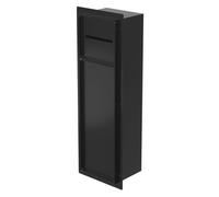 LuxeBath Niche Module Encastré, avec Couvercle 60 x 20 x 14 cm, en Acier Noir Mat, Espace de Rangement à Papier Hygiénique et Porte-Brosses, avec Support de Rouleau Fermé, Armoire Murale à Carreler WC