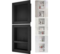 Niche murale 10x40,64x101,6cm - Niche de douche carrelable - Montage en niche étanche - Matériau de paroi arrière triple couche (XPS, bois, ciment) - Convient pour salle de bain chambre bureau