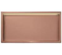 Niche Murale De Douche à LED avec étagère en Acier Inoxydable - Meuble De Rangement De Salle De Bain Moderne avec Bandes Lumineuses 4000k pour Une Rose Gold 72x32x12.5cm
