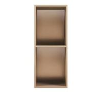 Niche Murale de Douche Acier Inoxydable Intégrée Encastrée Surface Texturée Murale, Étagères Doubles, Étagère À Forte Capacité de Charge, Rangement de Salle de Bain pour Shampoing, Savon Et