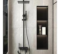 Niche Murale de Salle de Bain en Acier Inoxydable Double Douche étagère de Salle de Bain Moderne Armoire Murale pour shampoing Savon Articles de Toilette alcôve de Rangement 900 x 280 x 125 mm