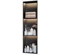 Niche Murale de Salle de Bain Niche de Douche en Acier Inoxydable étagères d'alcôve étanches pour shampoing et Produits de Toilette Rangement encastré