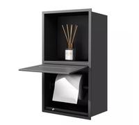 Niche Murale de Salle de Bain Niche de Douche en Acier Inoxydable Panier encastré Mural Pas Besoin de carrelage Armoire de Salle de Bain à côté des Toilettes