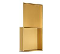 Niche Murale de Salle de Bain Niche de Douche étanche étagère carrée encastrée en Acier Inoxydable brossé pour Salle de Bain Insert Mural pour shampoing et Produits