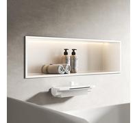 Niche Murale de Salle de Bain Niche de Douche LED en Acier Inoxydable Étagère Murale étanche Aucun carrelage nécessaire Installation encastrée ou surmontée Meuble de Salle de Bain Horizontal