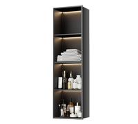 Niche murale encastrée avec bandes lumineuses LED, armoire de douche en acier inoxydable, pas de carrelage nécessaire, organisateur de rangement pour salle de bain, cuisine, salon, chambre à coucher
