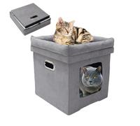 Niche pliable pour chat | Cube pour chats et chatons | Amovible résistant à l'eau chaude et douce pour 1 à 2 chats