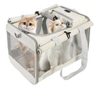 Niche portable - Sac de transport pour chat, sac en maille respirante avec bandoulière, sac fourre-tout de grande capacité pour deux chats pour voyager en voiture
