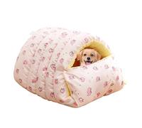 Niche pour animal domestique, grotte de sécurité, coussin thermique en peluche, design convertible, quartiers de repos confortables, panier de transport portable, capacité de blanchiment, tente