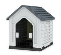 Niche pour Animaux 66,5 x 52 x 60 cm abri sécurisé avec Porte verrouillable Style Moderne en PP Gris 20_0012918