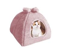 Niche pour animaux de compagnie - Abri doux pour chats et chiens, coussin antidérapant amovible, motif igloo confortable pour animaux de compagnie