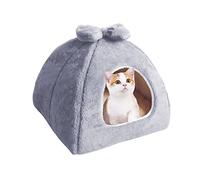 Niche pour animaux de compagnie - Abri doux pour chats et chiens, coussin antidérapant amovible, motif igloo confortable pour animaux de compagnie