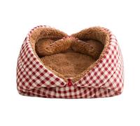 Niche pour Animaux De Compagnie - Chaude en Velours Doux, Base Doublée Auto-chauffante, Emprisonne La Chaleur Corporelle pour Un Confort Maximal, Refuge Intérieur Confortable pour Petits Chien