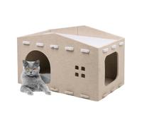 Niche pour Animaux de Compagnie, chenil pour Chat, chenils pour l'extérieur, lit Multi-Chats, lit pour Chat, Maison pour Chat avec griffoir, lit pour Chat surélevé avec griffoir pour Chats Chaton