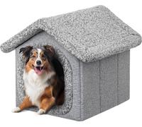 Niche pour animaux de compagnie Niche pour chiens Niche pour chats Niche pour chiens Niche pour chats Coussin pour chiens Coussin pour chats Maison moelleuse, Gris, 46x52x53 cm