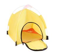 Niche pour Animaux Tente pour Animaux De Compagnie Lit Grotte pour Chats Petits Chiens Tissu Doux Portable Pliable Pop Up Chat Tente Chaton Lit Maison Chat Maison Animaux Interieur(Yellow,47x47x48cm)
