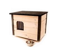 Niche pour chat 57 x 47 cm - Niche d'extérieur pour l'extérieur - Résistante à l'hiver - En bois isolée - Cachette de sécurité et confort