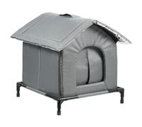 Niche pour chat - Abri d'hiver au-dessus du sol, grotte chaude et coupe-vent, structure de cadre imperméable | Refuge extérieur pour félin, enclos, lit isolé utilisé pendant les nuits froides ou pour