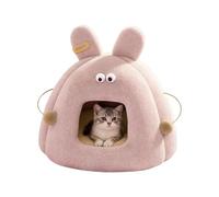Niche pour chat, abri douillet coupe-vent avec design mignon, avec coussin rembourré amovible pour maisons à chat, pour l'hiver, Noël, extérieur