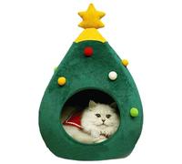 Niche pour chat de Noël - Niche de Noël pour chat - Niche pour chatons et petits chiens - Niche d'intérieur pour arbre de Noël