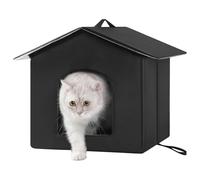 Niche pour chat d'extérieur - Résistante aux intempéries - Pliable - Lavable - Chaude - Pour porche, pelouse, jardin, cour, balcon, jardin, cour, camping, utilisation quotidienne