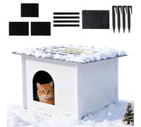 Niche pour Chat d'extérieur - Rideau d'hiver, Couche extérieure imperméable, Rembourrage Thermique Souple, Isolant Pliable, idéal pour Les de Cour, espaces de Jardin, entrées porches, AR