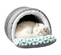 Niche pour chat d'hiver isolée avec capuche pour animaux | Grotte pour chiots avec capuche, idéale pour l'intérieur, l'hôtel, la chambre, la maison, le salon, l'appartement et le