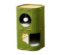Niche pour chat d'intérieur - Niche pliable double couche - 37 x 37 x 60 cm - En feutre - Balle en peluche - Accessoires de détente pour chat - Boîtier - Tente pour chat - Pour le repos du