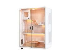 Niche pour chat en bois massif double couche pour une vie confortable